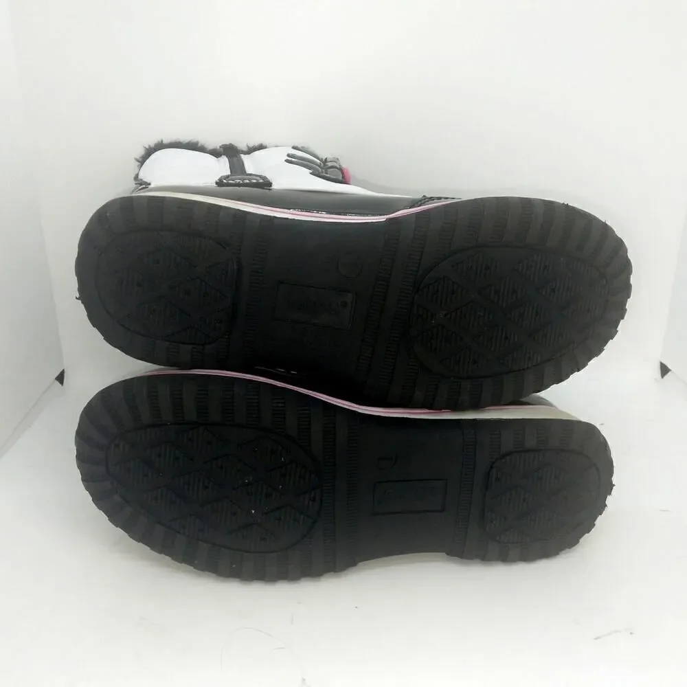 Totes Mackenzie Girls Pre-owned Black & White Weatherproof Winter Boots - sz. 1